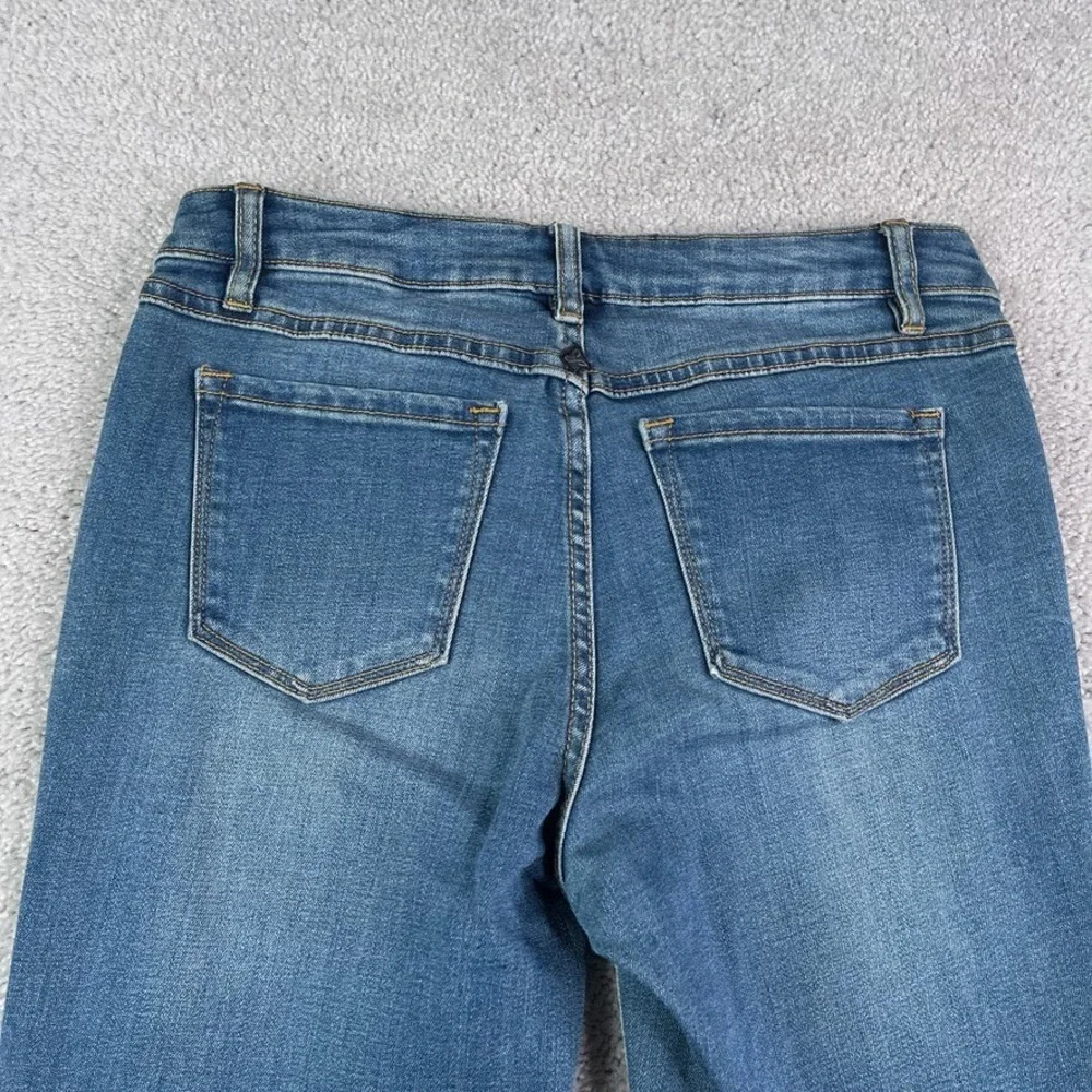Prana Jeans Womens 4‎ Blue London Slim Low Rise Medium Wash Stretch Denim
